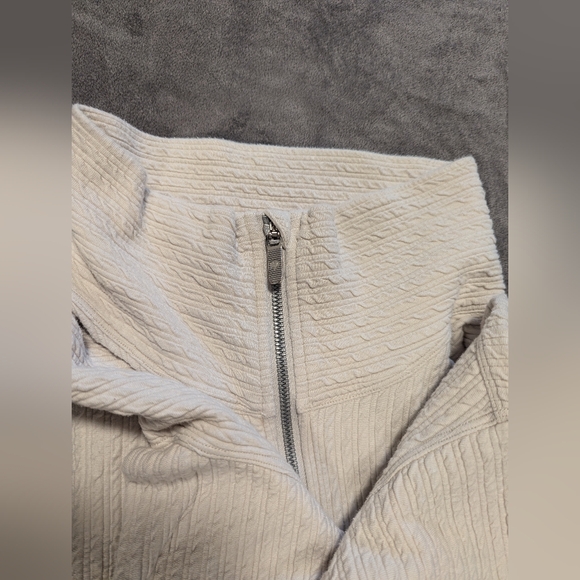 Lululemon Textured Crop Sweatshirt Oversized Jacket Neutral XL/XXL - Picture 10 of 16